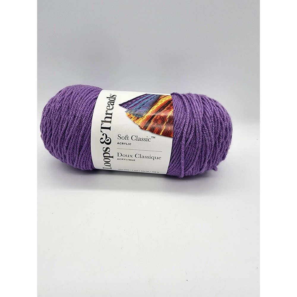 Loops & Threads Soft Classic Acrylic Yarn Purple VS138 7oz 354yds Medium 4